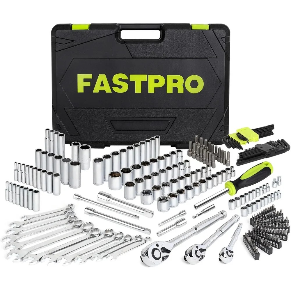 

FASTPRO 249-Piece Mechanics Tool Set, SAE and Metric Socket Wrench Set, Include 1/2, 3/8, 1/4 Drive Sizes, Combination Wrenches,