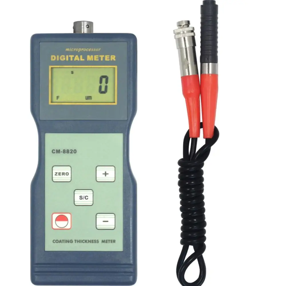 CM-8821 Digital Paint Thickness Meter Gauge F Probes Non-magnetic Coating Thickness Tester 0~1000um/0~40mil