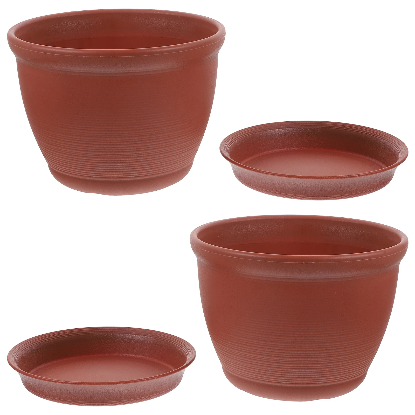 

Plant Pots with Drainage Brick Red Flower for Indoor Plants Plastic Desktop Planters