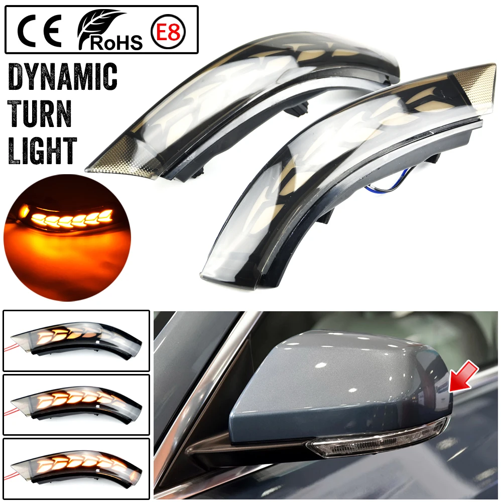 

For Cadillac CT4 2020-2022 LED Dynamic Turn Signal Light Side Mirror Indicator Sequential Blinker For Cadillac ATS 2013-2019