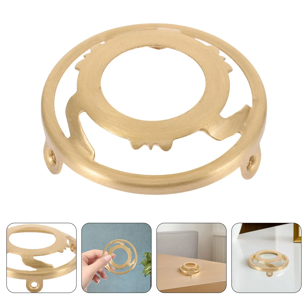 

2pcs Pure Copper Lamp Shade Ring Holder Durable Metal Light Fixture Parts For Stable Installation Glass Lampshade Fixing
