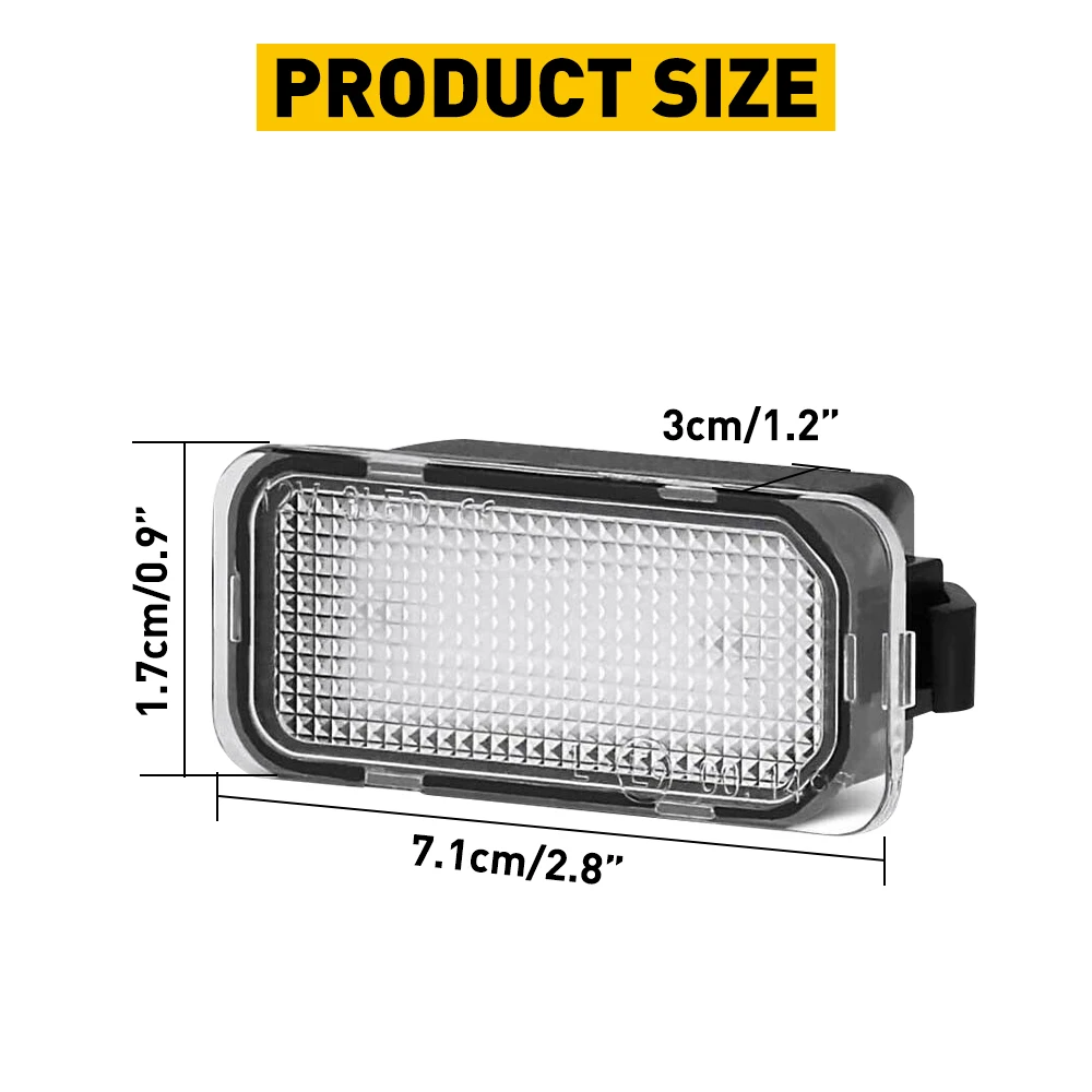 2Pcs CANBUS LED License Plate Light Number Lamp For Ford C-Max Edge Ranger EcoSport Transit 150 250 350HD Connect Jaguar XJ XF