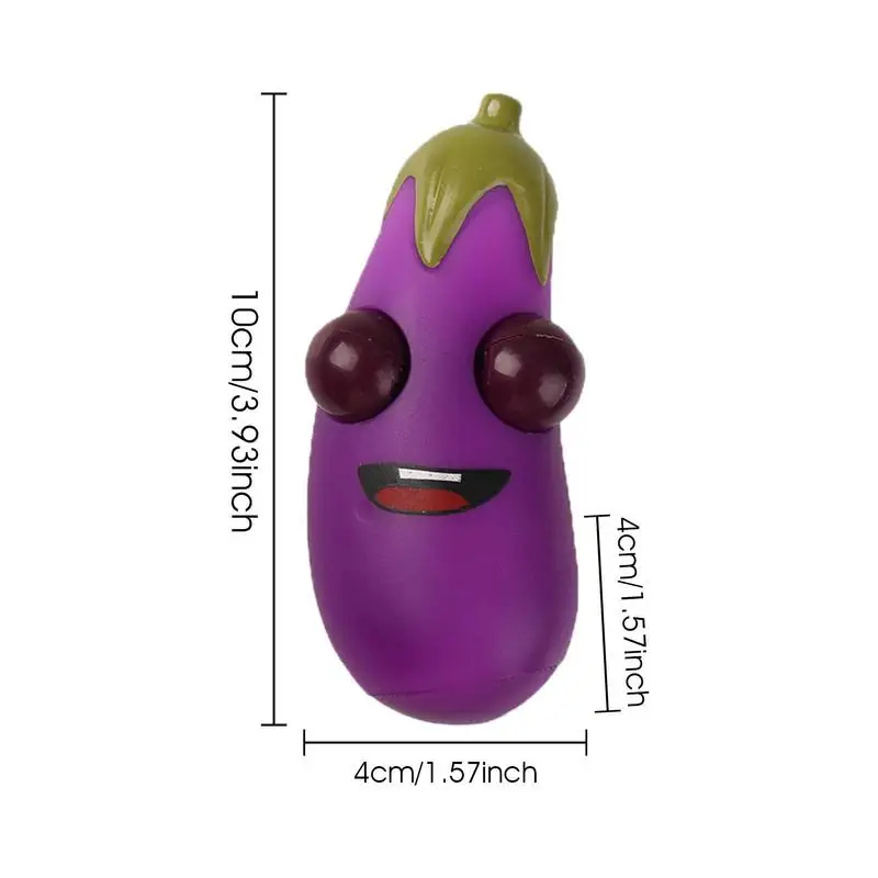 Eggplant Squish Toy Creative Popping Out Eyes Eggplant Pinch Toys Funny Christmas Gift Stress Relief Trick Toy Squish Balls For