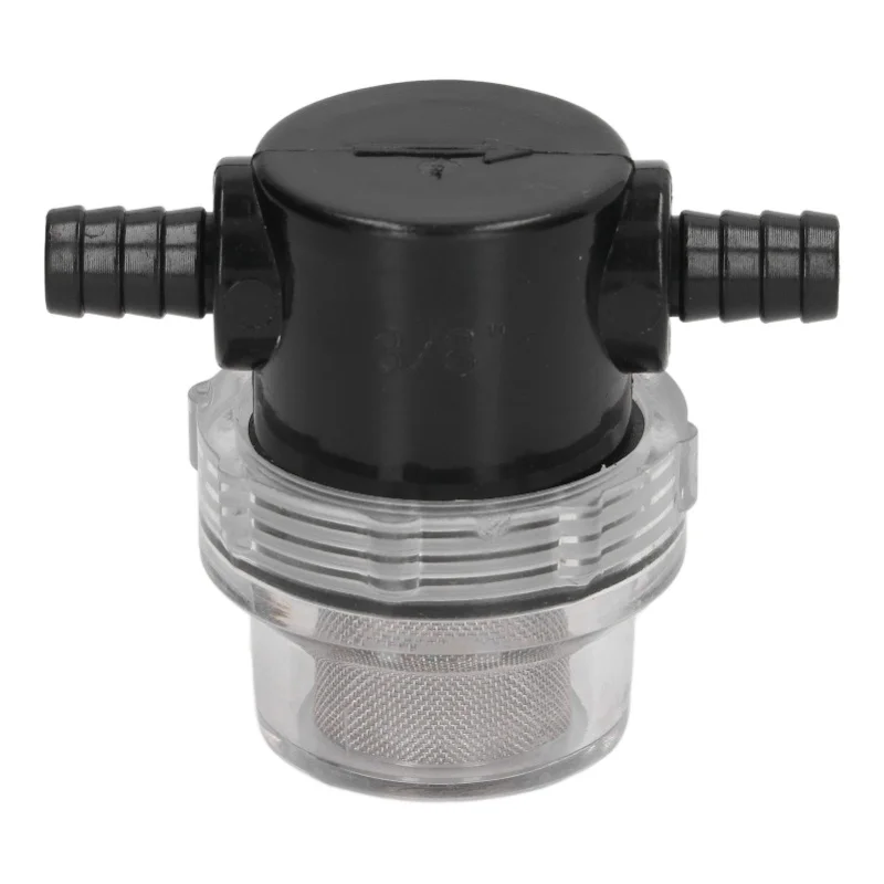 

Water Pump Filter In Line Stainer Barb ABS 3/8in 1/2in Output For DC 12V 80 PSI Pumps