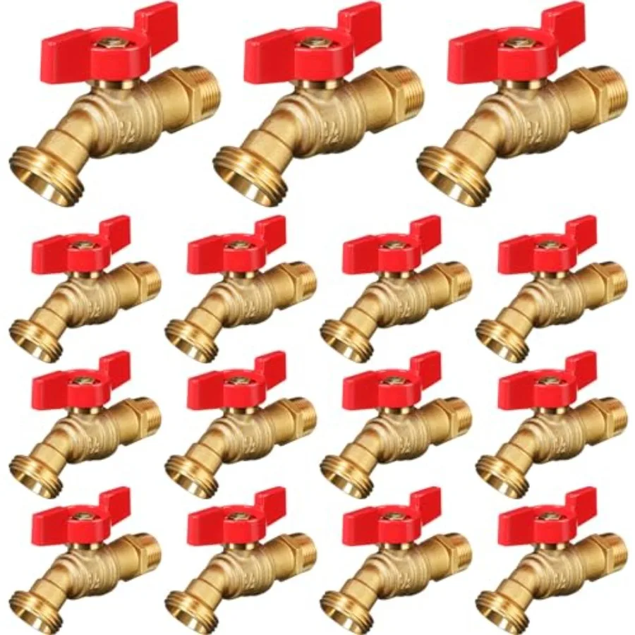 

Садовый кран-переходник для шланга, латунный, 1/2" MIP x 3/4" MHT, с поворотным механизмом на 1/4 оборота, усиленный, для сада и патио