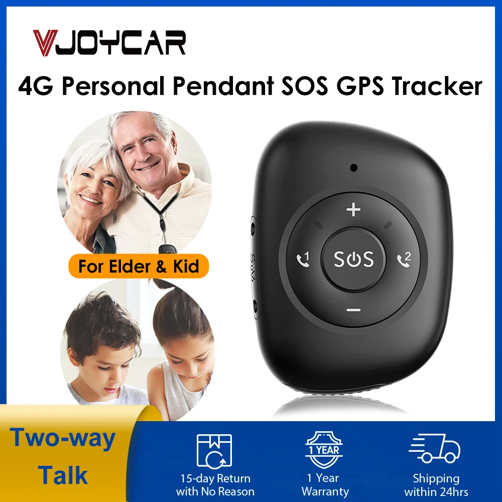 

Vjoycar 4G GPS Pendant Tracker Falling Alert Two-way Calling Domestic Violence SOS Alarm Locator For Elderly Women Kids Free APP