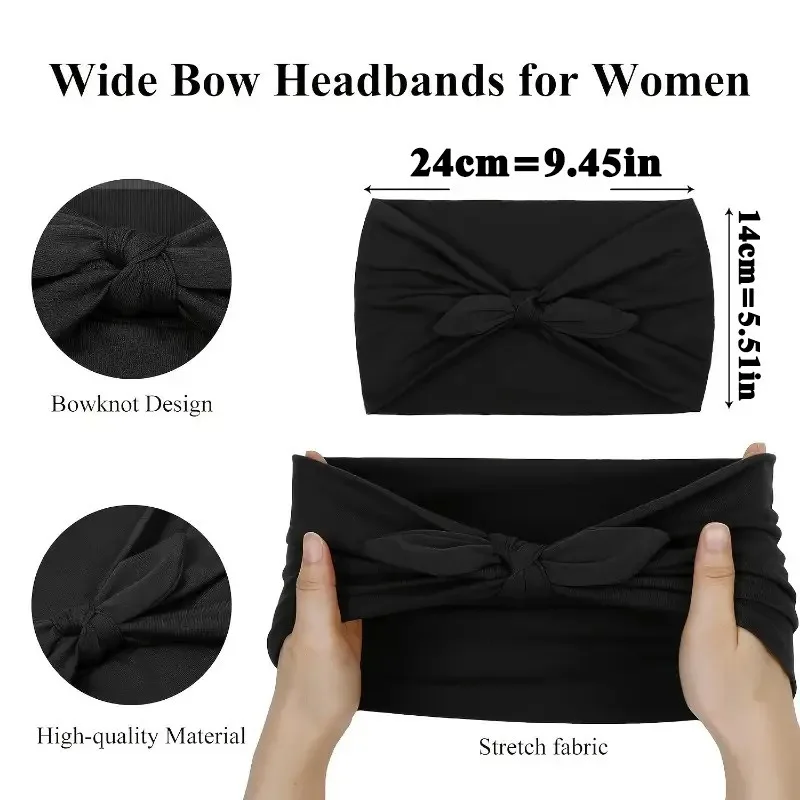 Elastic Bunny Ear Hair Tie with Bow Knot Yoga Sports Headband Sweat Absorbent Non-Slip Elastic Headwear for Fitness