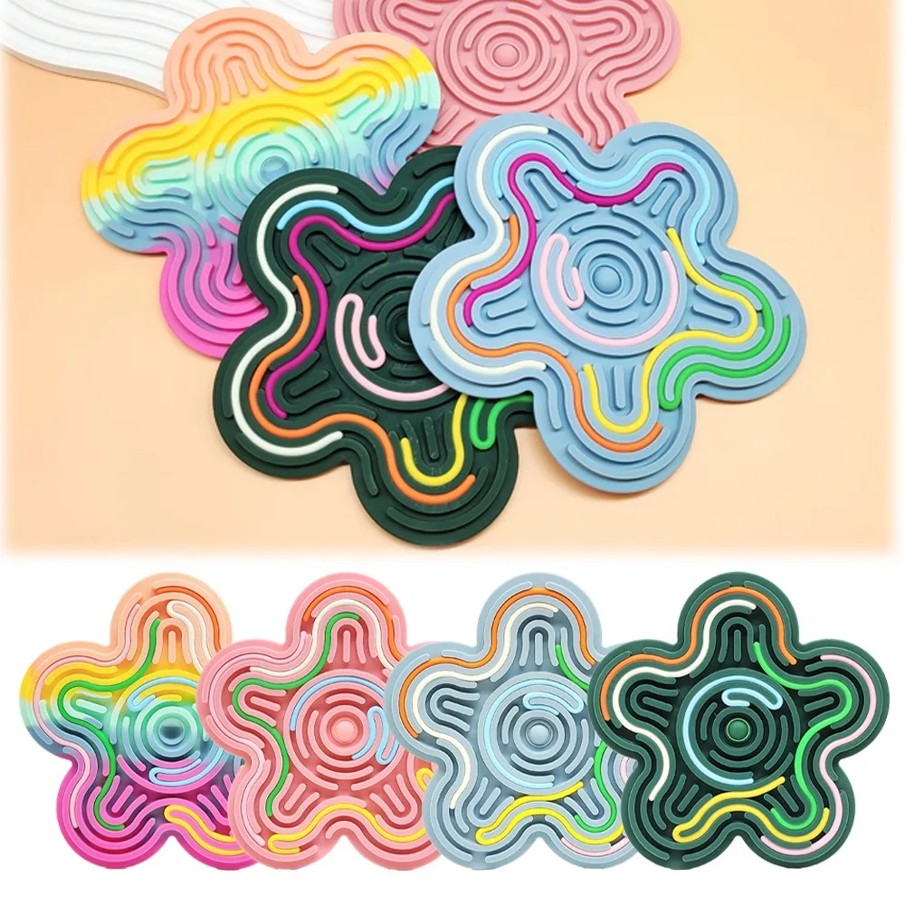 New Flower Shape Sensory Activity Board 18 corde antistress Fidget Pad Toys Silicone autismo prodotti sensoriali per bambini 3 +