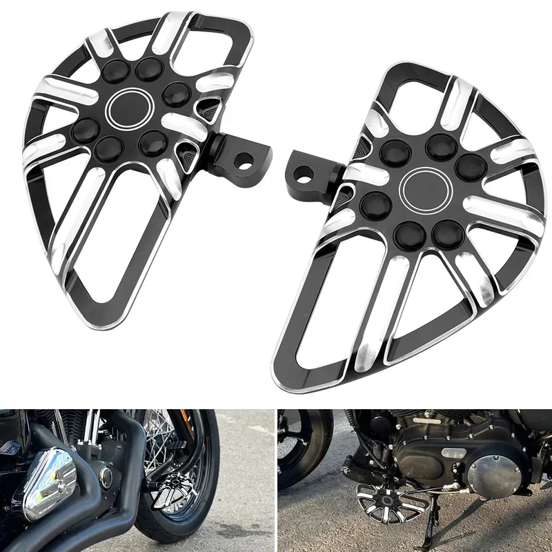 

Motorcycle Front Driver Footpeg Footrest Rear Passenger Floorboard Pedal Accessories For Harley Touring Road Glide Fat Boy