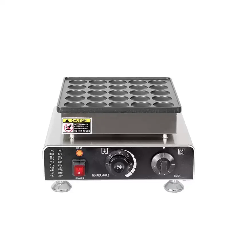 Commercial Non‑Stuffed Waffle Maker, Thickened 25‑Hole Mini Pancake Machine for Street Vendor Business