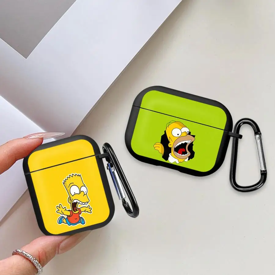 Case For Airpods 5 Pro3 3 4 1 2 Pro2 Pro Earphone Cases Cover With Hook Fly S-Simpsons