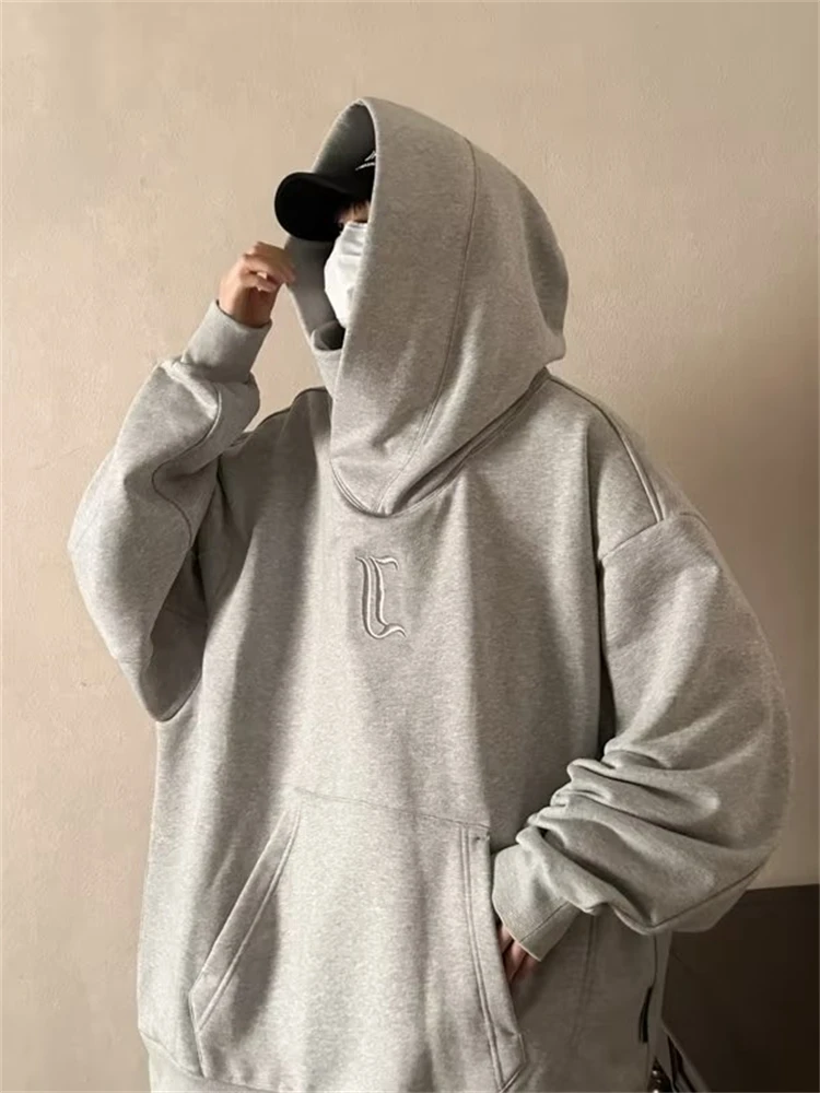 American High Street Functional Style Hooded High Collar Jacket Men's Oversize Versatile Casual Top Trendy Autumn Wear