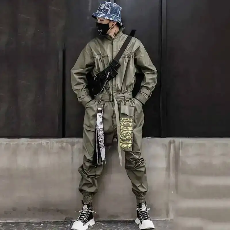 HKSH Men\'s Spring Tide Dark Casual Jumpsuit Streetwear Zipper Hoodie Outdoor Sports Joggers Suits Fashion Chic Pants Sets HK1208