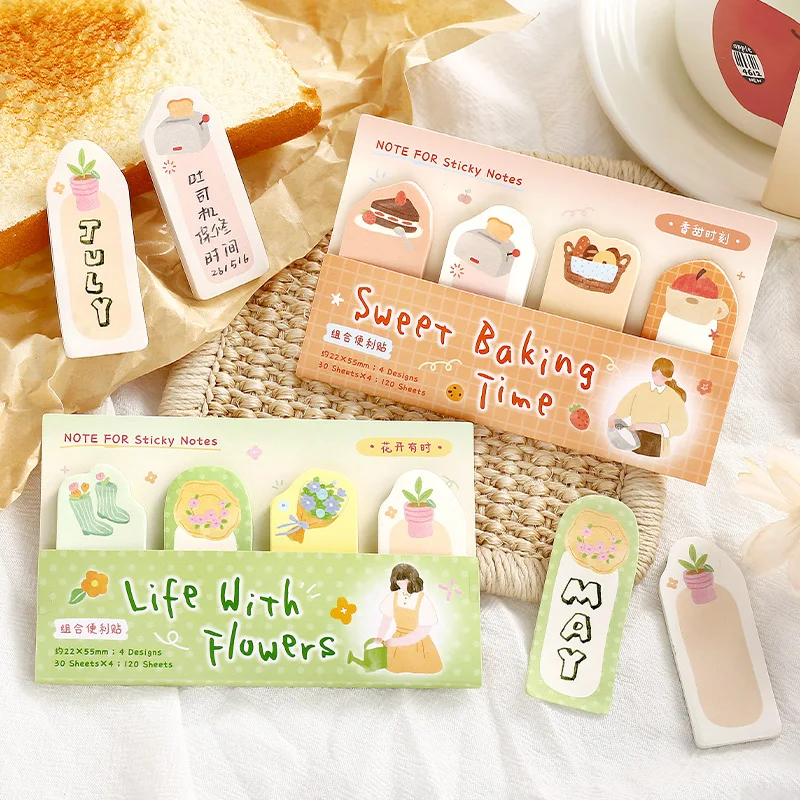 

120pcs Cute Korean Thumb Stickers Cartoon Notepad High Value Learning Rewards Category Tags Stationery Small Gifts