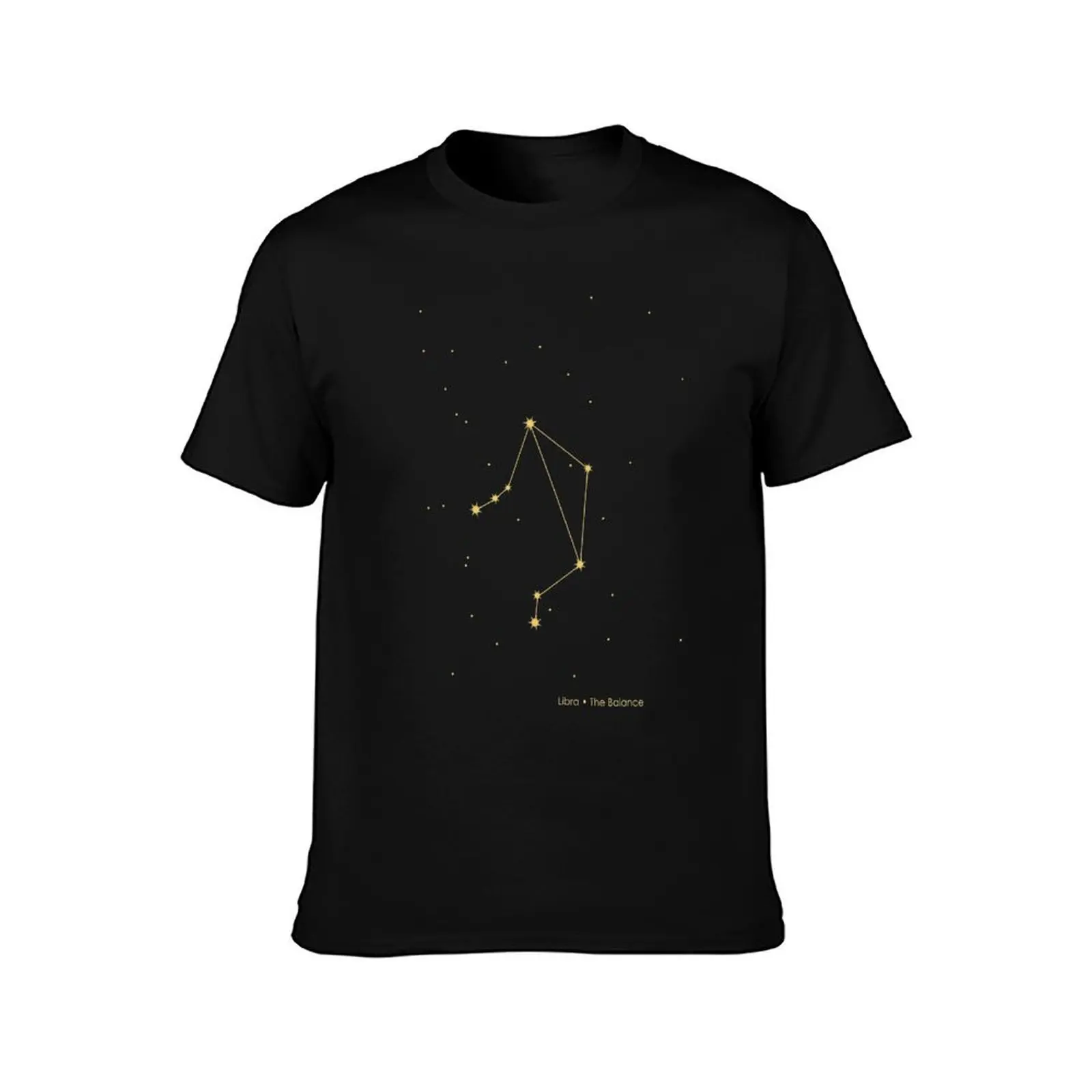 Libra Constellation in Gold T-Shirt Large Size Casual Short Sleeve Top