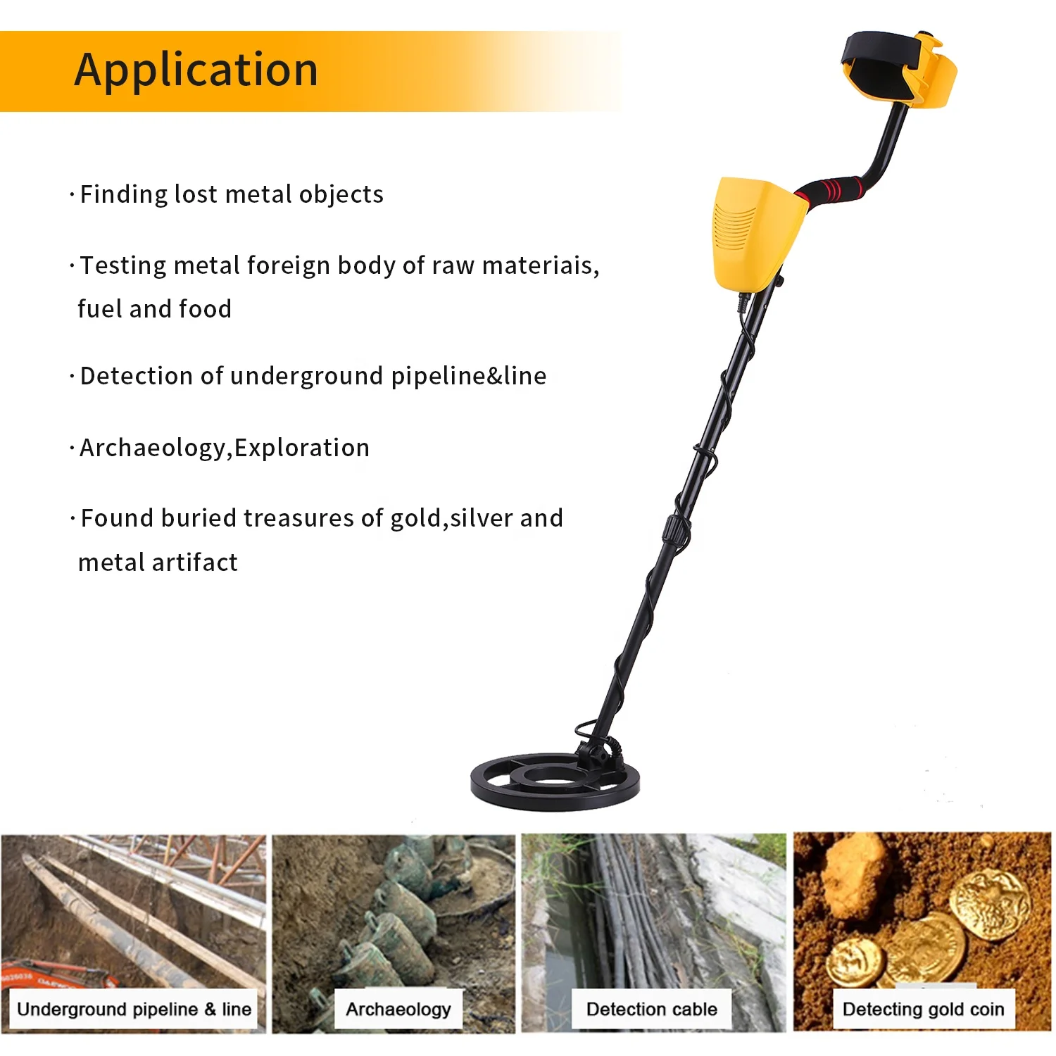 GC1028 Professional Metal Detector P/P Function Disc Mode High Sensitivity-adjustable Waterproof Metal Finder
