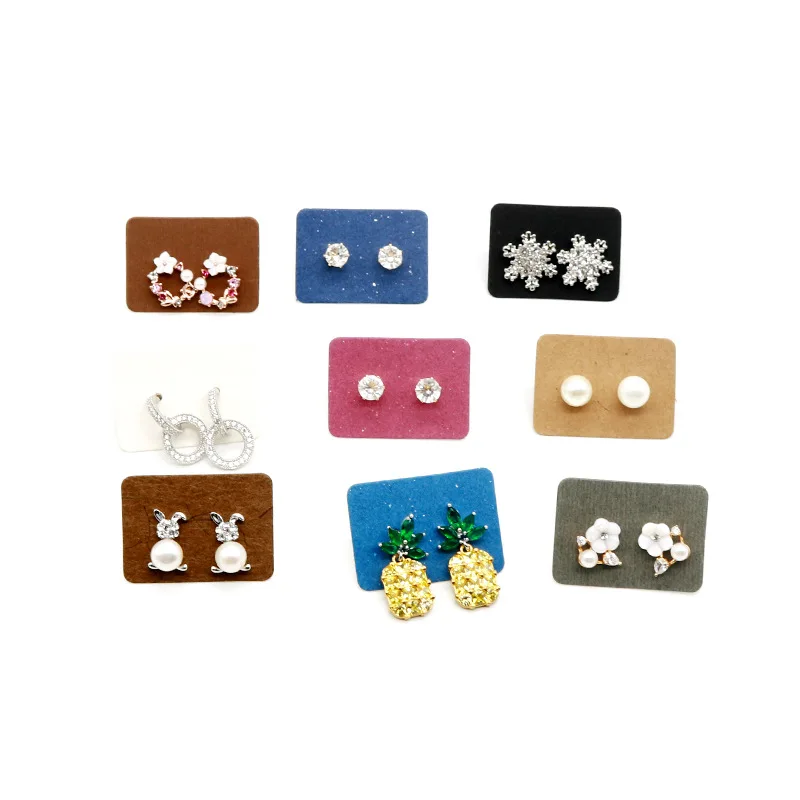 100pcs Earring Cards Packaging 2.5x3.5cm Ear Studs Display Card Cardboard Blank Kraft Paper Price Tag Jewelry Display Organizer