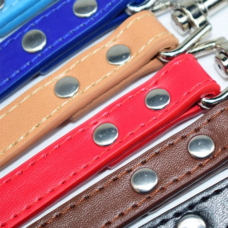 Leather Dog Leash Pet Dogs Leashes 16 Colors Solid Dog Training Leashes for Large Medium Small Dogs Lead Rope Puppy Dog Supplies