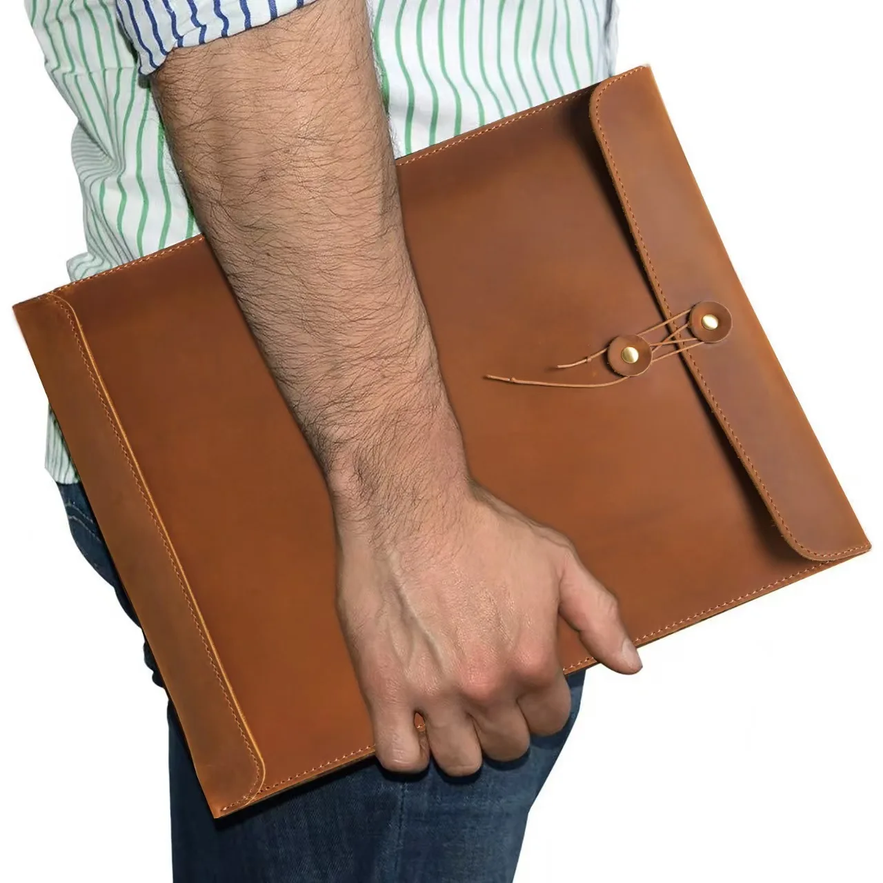New Arrival Real Leather A4 Size Briefcase Business Portable Laptop Case Fashion Bag Wallet Tablet for iPad Protect Cover Pouch