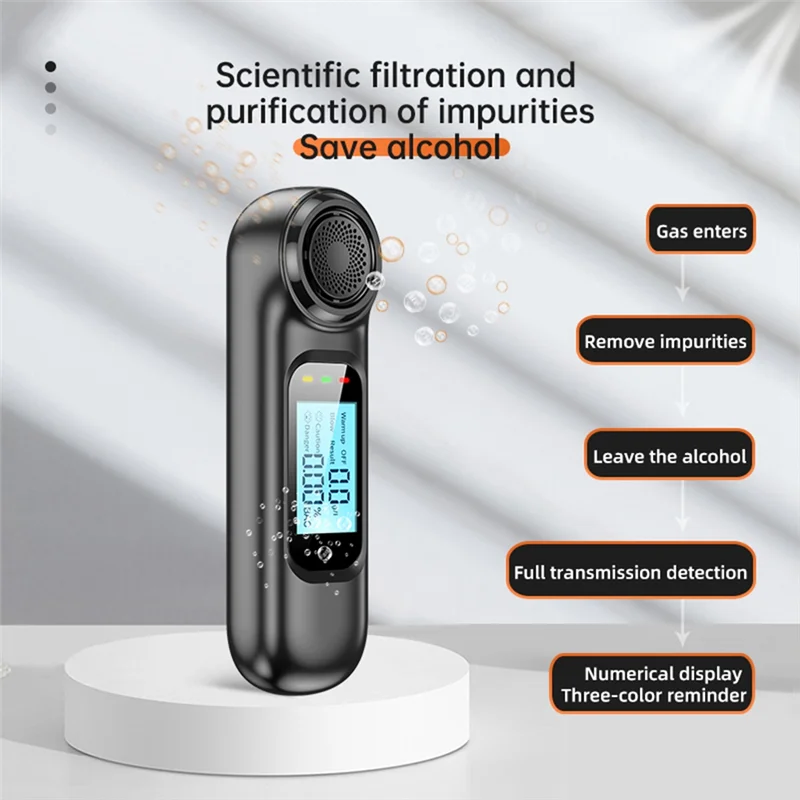 

-A12R Professional Breath Tester Detector Breathalyzer Rechargeable Automatic Breath Alcohol Test