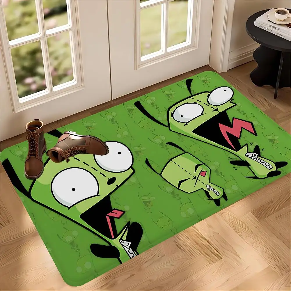 Invader Zim Cartoon Anime Floor Mat Floor Mat Rectangle Anti-slip Home Soft Badmat Front Door Indoor Outdoor Mat Welcome Doormat
