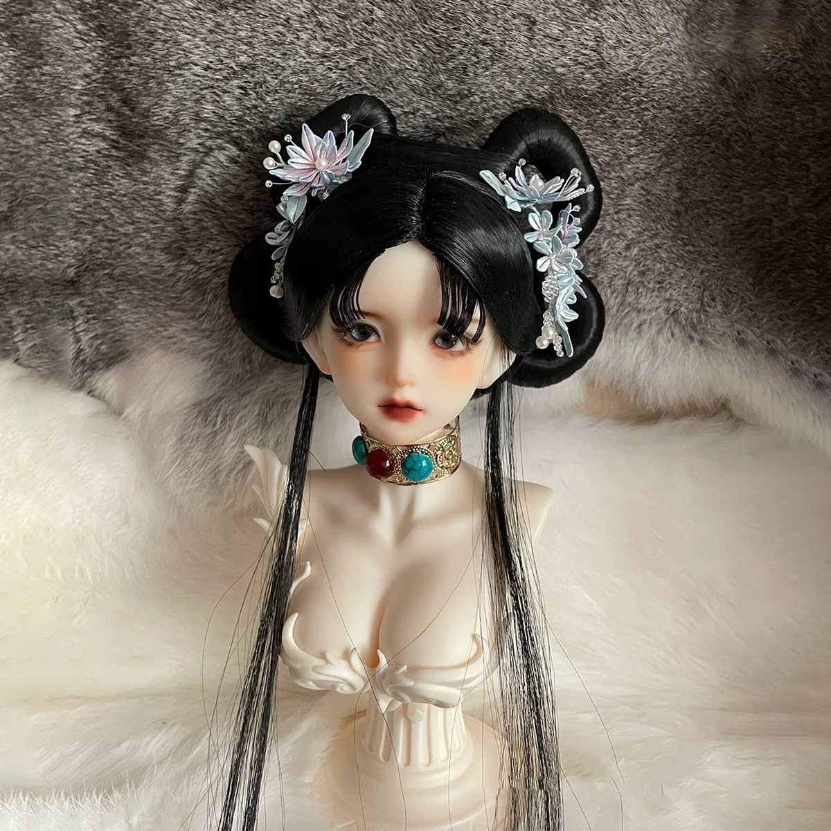 1/6 1/4 1/3 Ancient Costume BJD Wig Hanfu Doll Accessories Long Hair Retro Wigs For BJD/SD YOSD MSD SD13 Big Girl SSDF C1359
