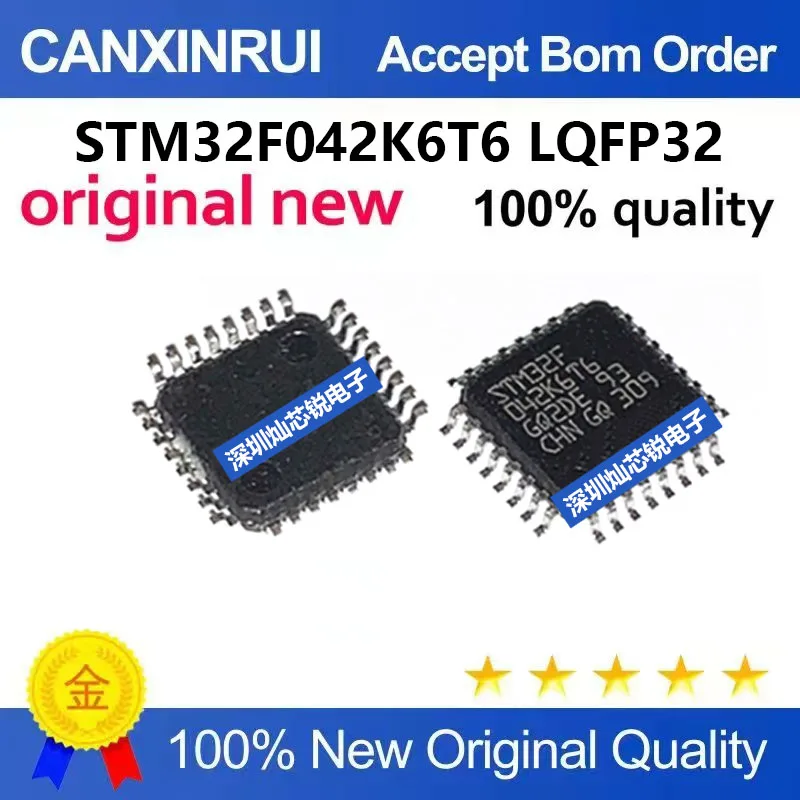 (5-100pieces)Brand new original STM32F042K6T6 SMD LQFP32 32-bit microprocessor microcontroller MCU