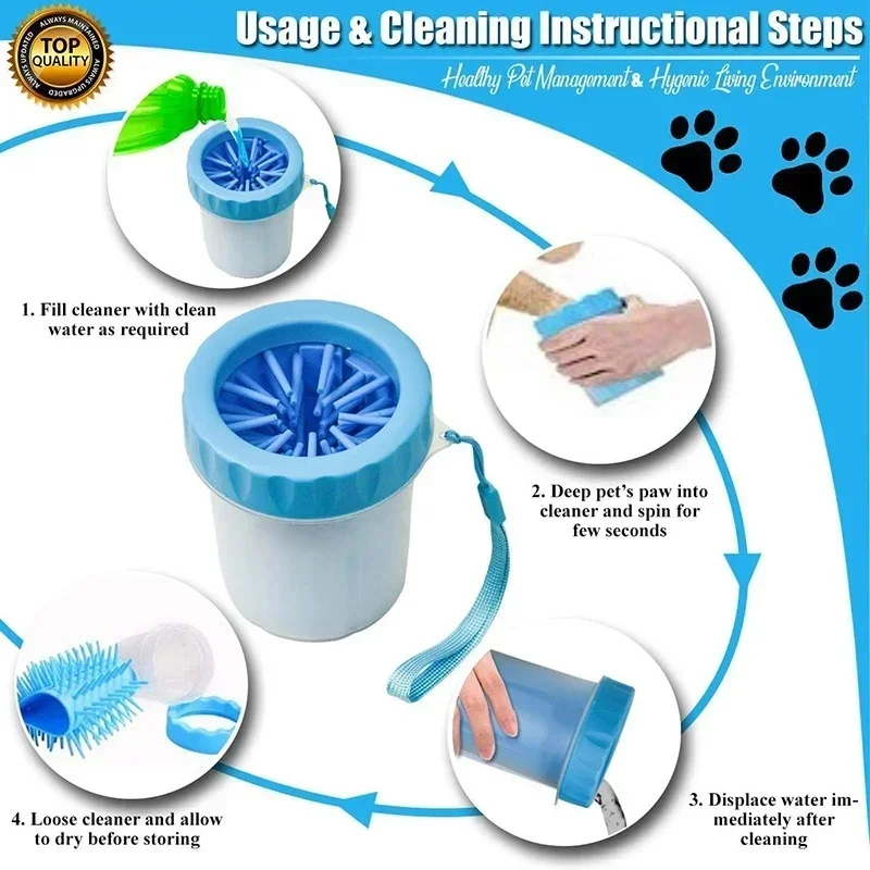Durable Soft Silicone Pet Paw Cleaner Cup Portable Dog Cat Foot Washer Grooming Cleaning Cup Puppy Paw Washing Tool Pet Supplies