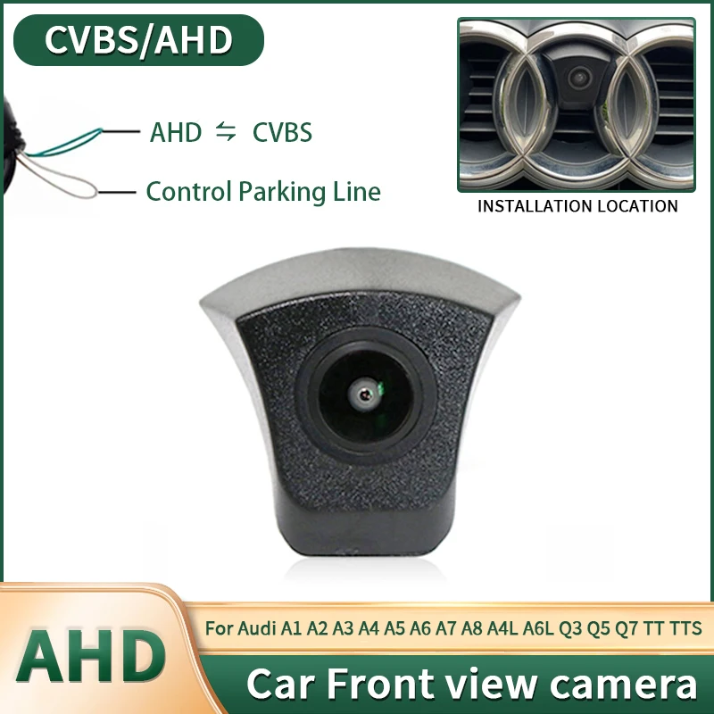 Telecamera per la vista frontale dell\'auto impermeabile per visione notturna AHD per Audi A1 A2 A3 A4 A5 A6 A7 A8 A4L A6L Q3 Q5 Q7 TT TTS Logo