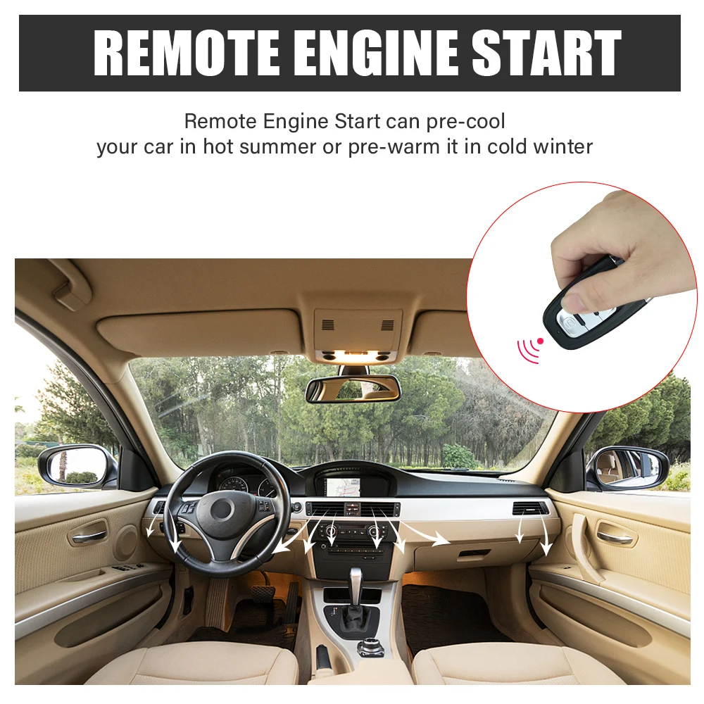 Car Start Stop Keyless Entry System Universal Remote Start Kit One-button Start Push Systems Smartphone Control