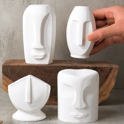 3D Face Silicone Candle Mold DIY Nordic Human Face Column Desktop Ornaments Making Plaster Resin Craft Casting Molds Home Decor