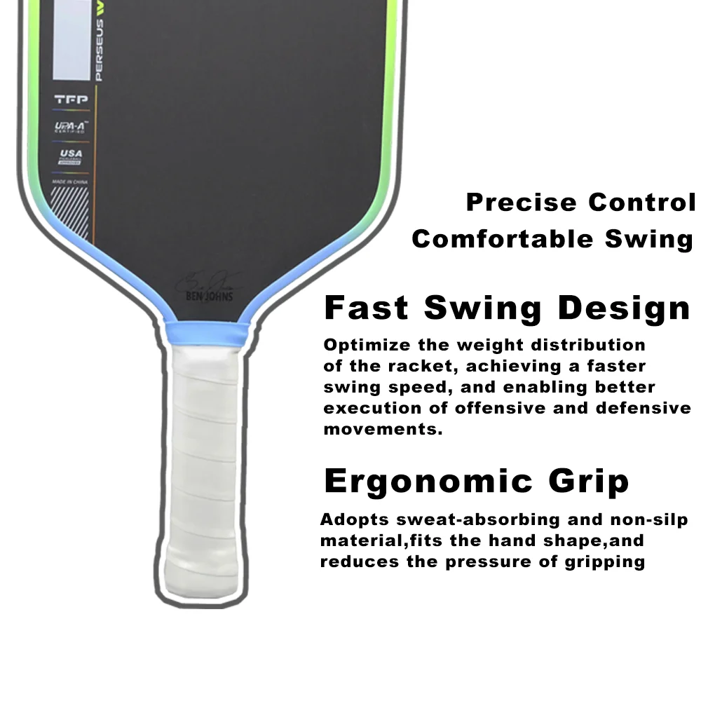 Summer Daze PER-Pro IV Pickleball Paddles Player Edition Gen 4 Propulsion Core 16mm ألياف الكربون TFP T700