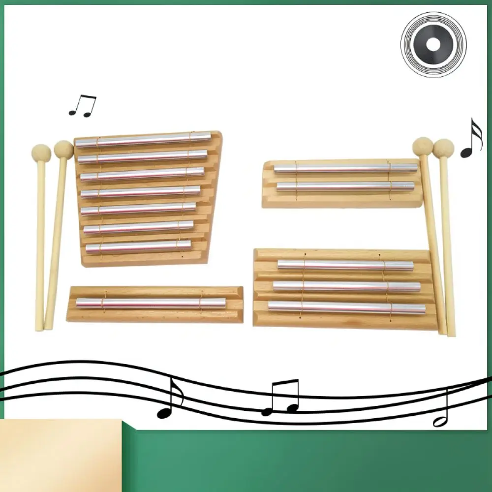 Beech Wood Musical Chime Percussion Instrument Kids Educational Rhythm Toy Sensory Sound Development Tool Handheld
