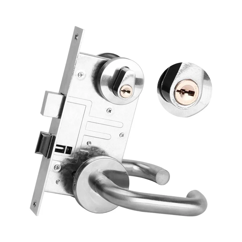 Commercial Door Latch 200*25*80mm Fire Rated Door Lock Complete Mounting Hardware For Building Safety Applications