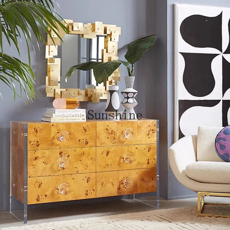 

Medieval solid wood six-chest living room for home use, old-fashioned high-end storage, design, creative storage