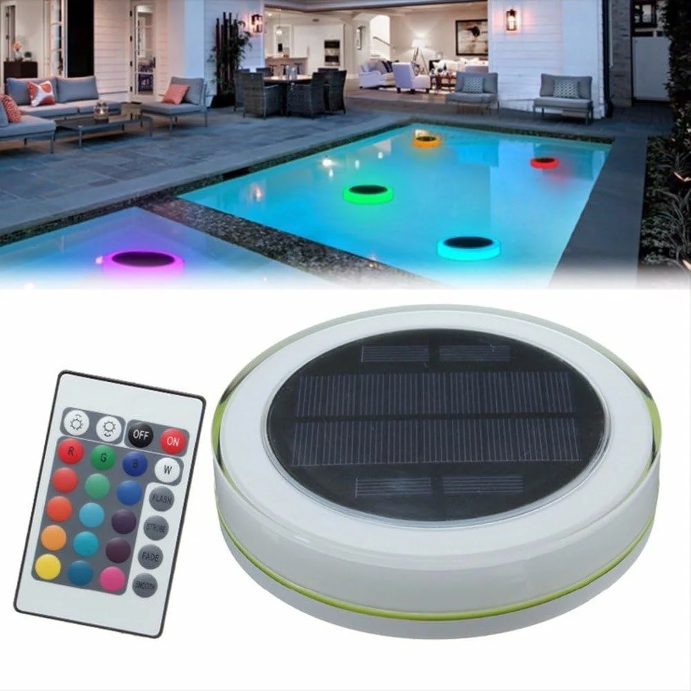 

Solar Floating Swimming Pool Light, IP68 Waterproof, RGB Color Changing, Remote Controller for Bathtub, Party,Fountain