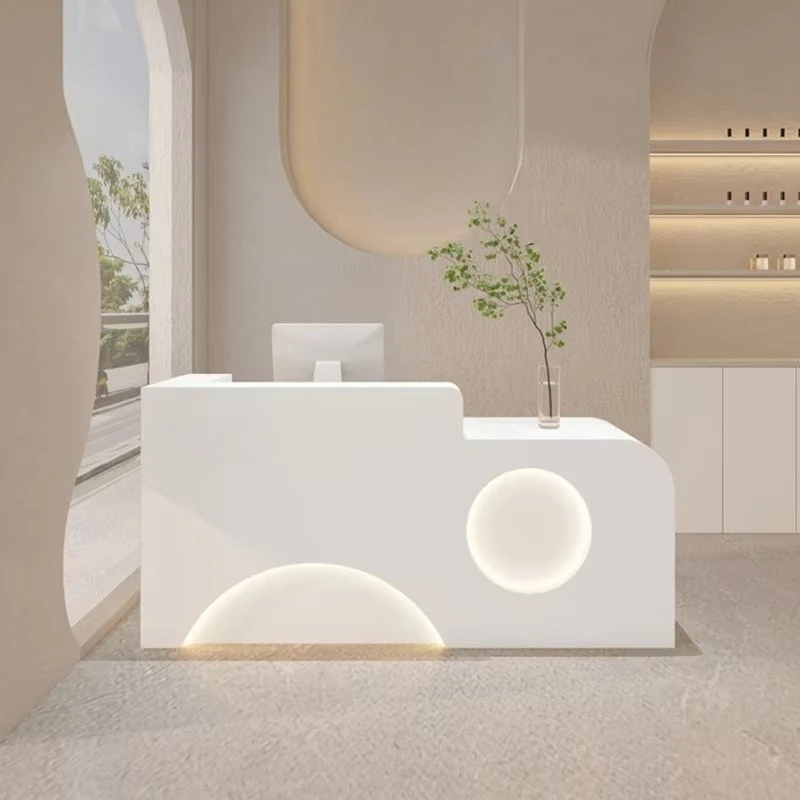&c Modern High Quality Led Reception Desk Simple Women'S Clothing Store Barber Shop Beauty Salon Reception Desk
