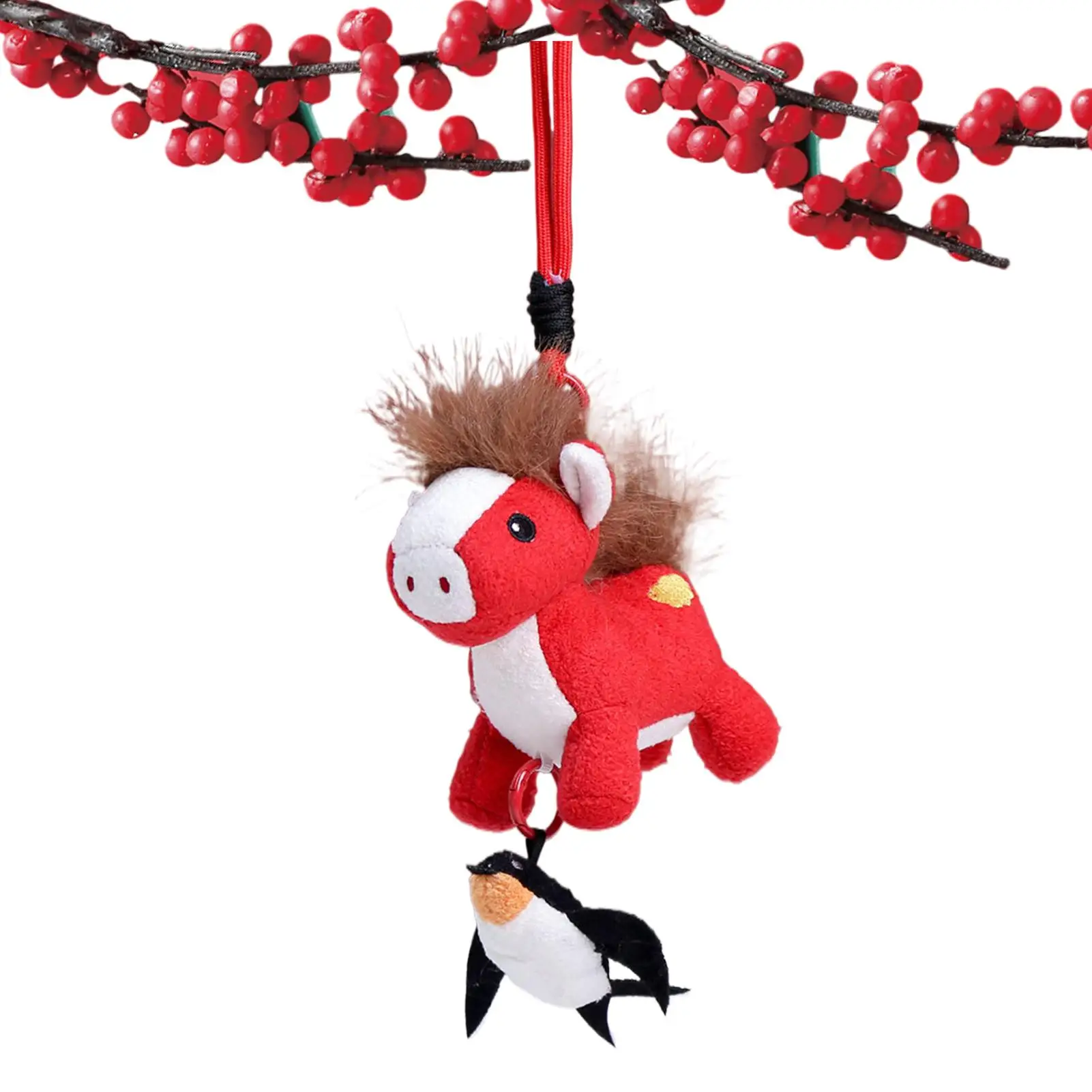 Plush Keychain Adorable Collectible Keepsake Year Of The Horse Plush Doll Pendant for Women Girls Students Kids Girlfriend