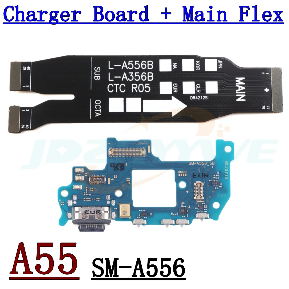 USB Fast Charging Charger Board For Samsung Galaxy A15 A25 A35 A55 5G A155 A156 A256B A356B A556B Main Motherboard Flex Cable