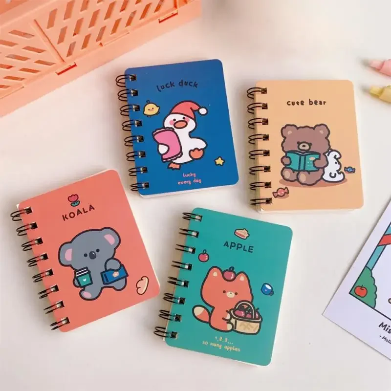 A7 Small Coil Book Travelers Notebook Kawaii Cartoon Students with Mini Blank Notebook Study Office Pocket Notepad
