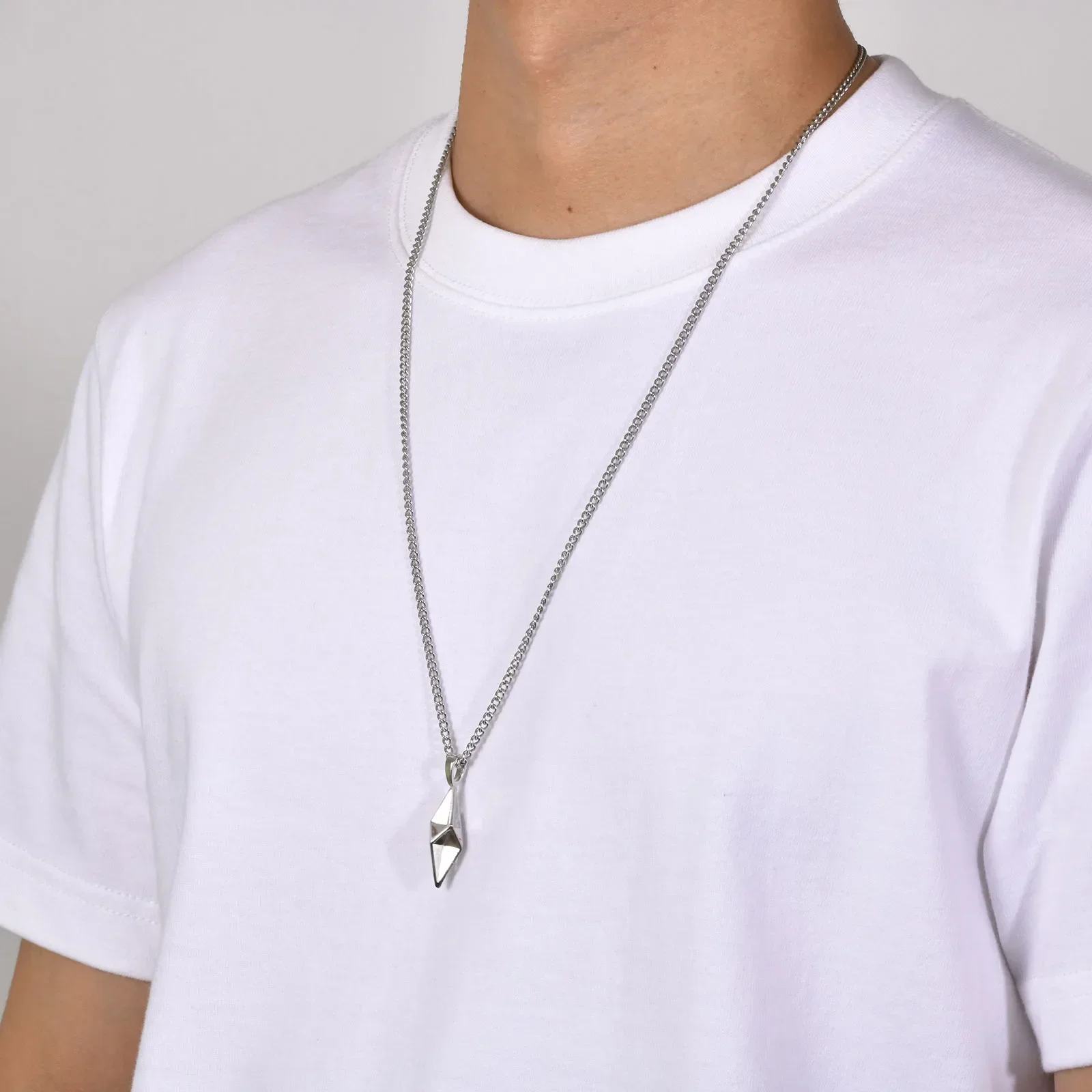 Mens Star 4-Pointed Necklaces,Waterproof Stainless Steel Geometric Pendant Collar Father\'s Day Birthday Gifts Jewelry