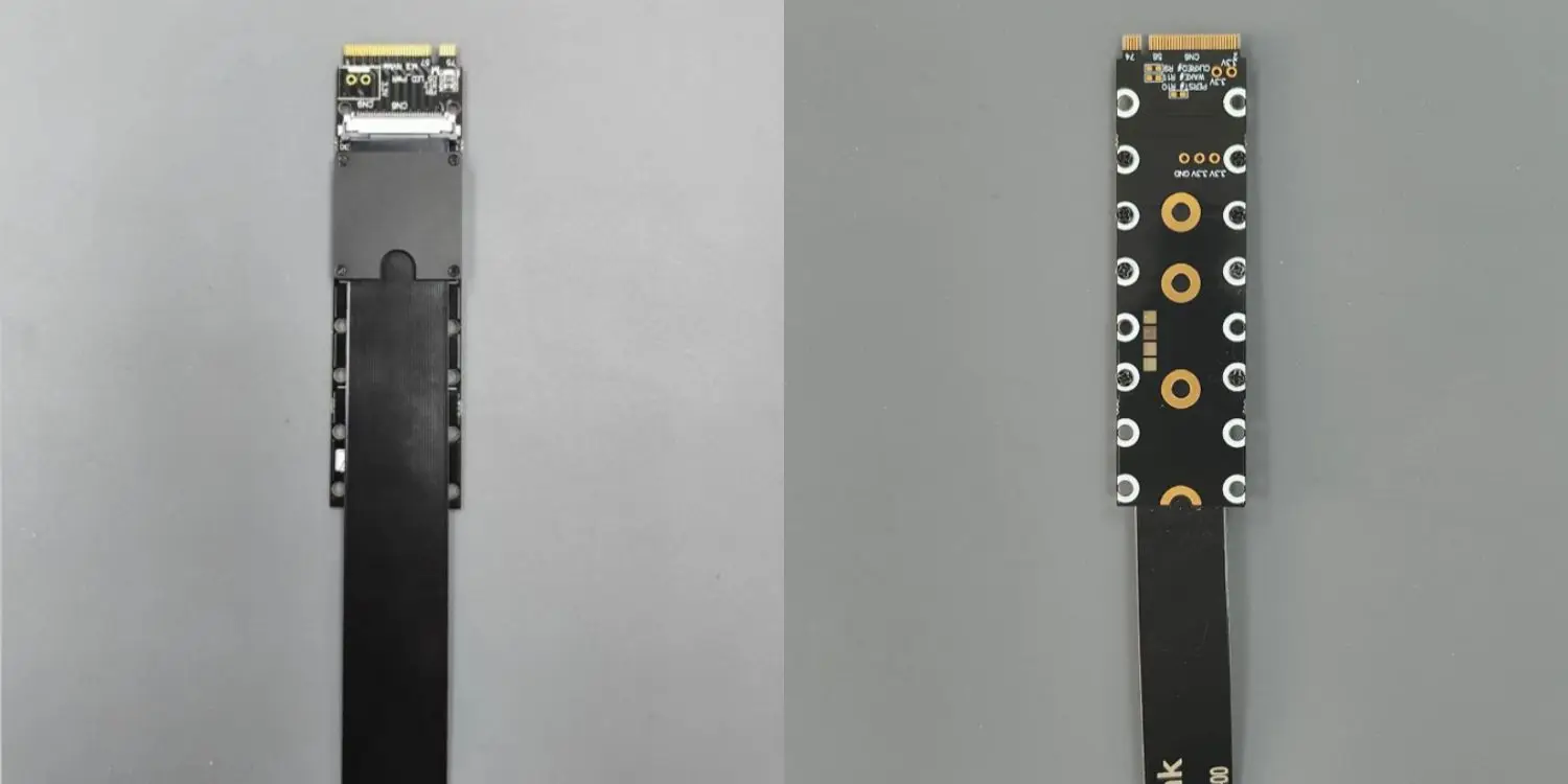Für m.2 ngff nvme taste m zu pci-e 5,0x16 grafikkarten verlängerung kabel m.2 umdrehung 90 abgewinkelt 16x m.2 riser karten adapter gpu kabel – Detail 3