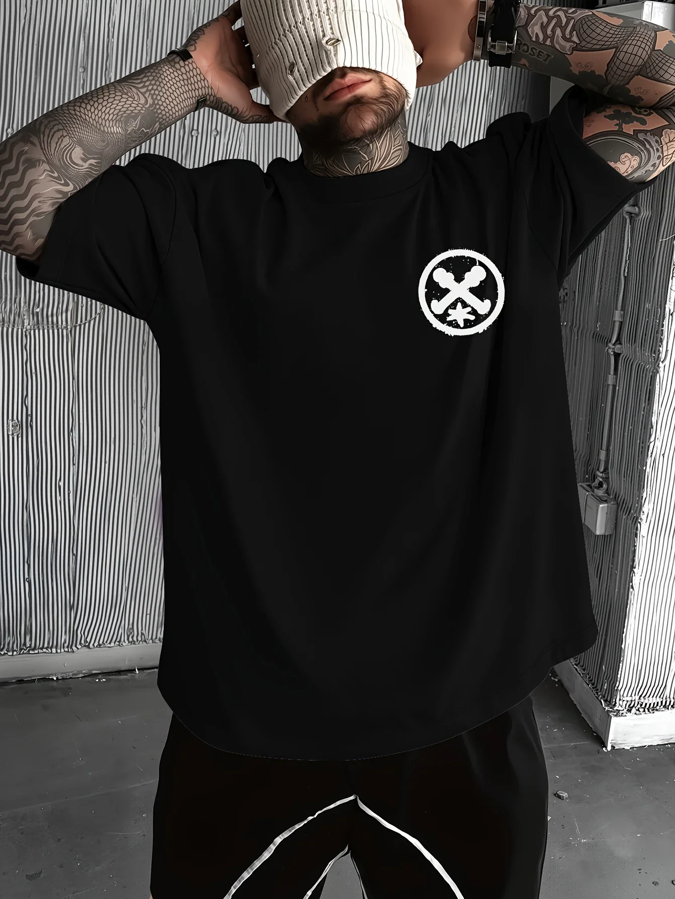 100% Pure Cotton Summer Men's and Women's New Short Sleeved T-Shirt, Street Graffiti Spray Painted Letter Print, Daily Use