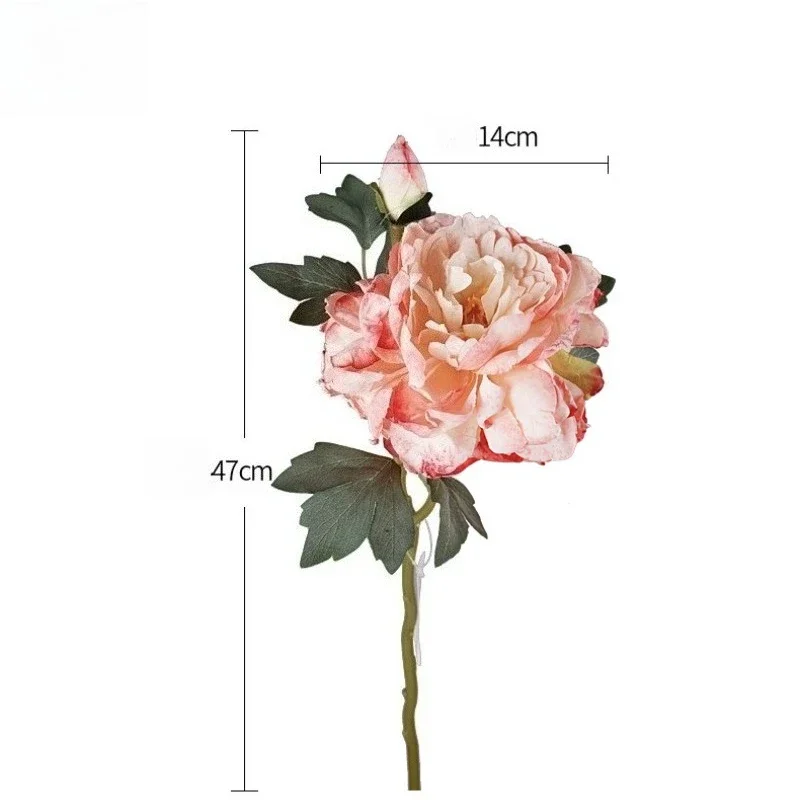 4/5 Stück Seiden-Pfingstrosen mit verbranntem Rand, künstliche Blumen für die Dekoration von Auditorien, simulierte orangefarbene Pfingstrosen im Ölmalstil, künstliche Blumen. – Detail 4