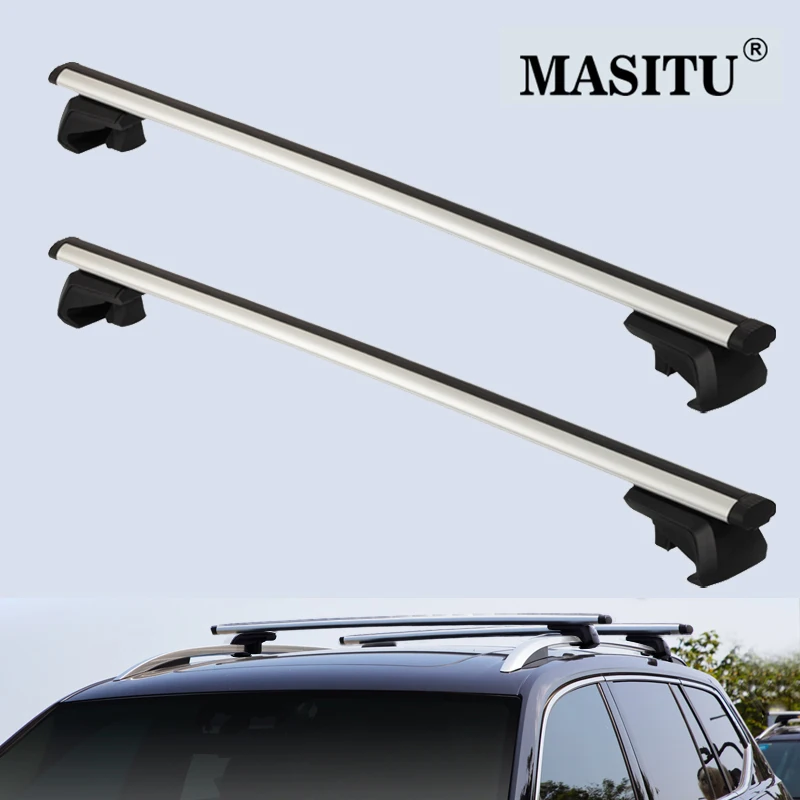 120cm Car Roof Racks Cross Bar Universal Auto Top Arc Shaped Aluminum Alloy Rod  For Vehicles With Separated  Raised  Railings