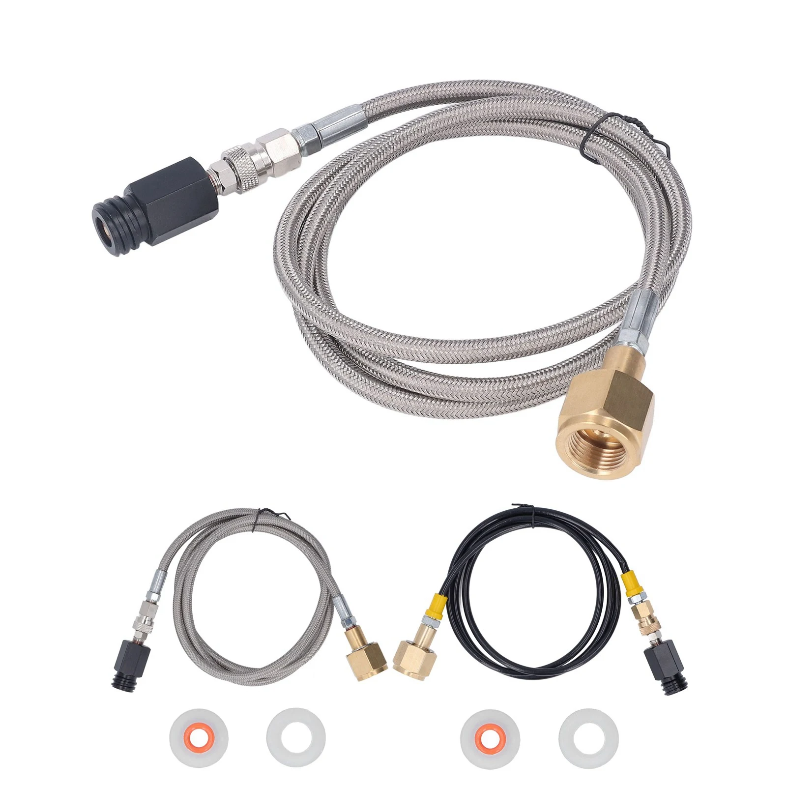 CO2 Refill Connector เครื่องโซดา Connector โซดาอะแดปเตอร์เติม CO2 กระบอกเติมขั้วต่อ 60in ท่อ CGA320