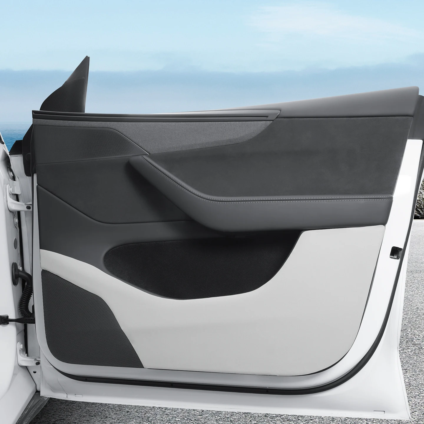 Geeignet für das neue Tesla 6-Sitzer-Modell YL, Türschwellenschutz mit selbstklebender Rückseite, Türverkleidungs-Aufkleber, Innenraumdekoration – Detail 4