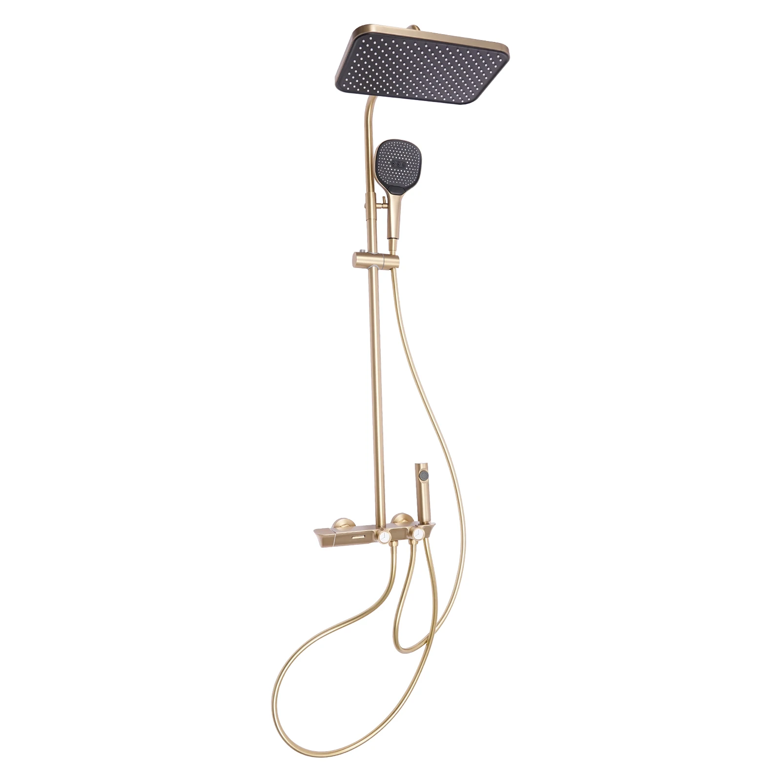 Thermostatisches Duschset, mit Kopfbrause und Handbrause, wandmontiertes, verstellbares Duschset für Hotels und Privathaushalte, G1/2-Anschluss – Detail 10