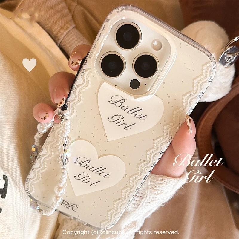 Korean Ins Advanced Ballet Girl Phone Case For iPhone Ultra 18 Pro Max 17 Air 16 15 14 13 12 11 Shockproof Silicone Back Cover