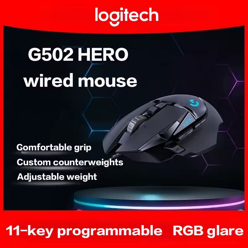 Logitech G502 HERO câble souris de jeu e-sports manger du poulet souris mécanique lumière rvb peut être équilibrée pour manger du poulet Macro Prog